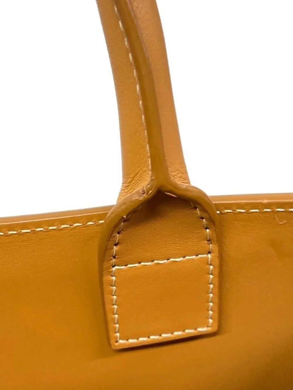 CELINE Small Vertical CELINE Cabas Cream Brown Canvas Leather Tote Bag